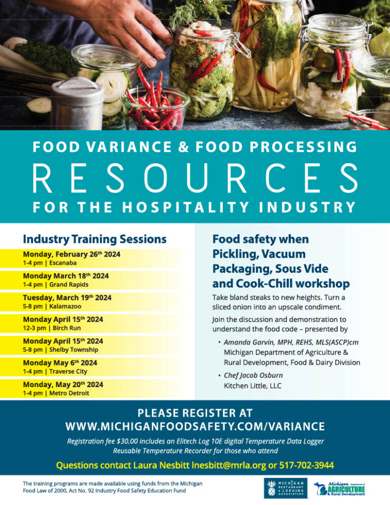 Variance Information Michigan Food Safety